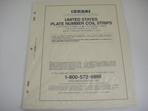 Scott 2008 Plate Number Coil Strips Supplement 19 United States 113S008