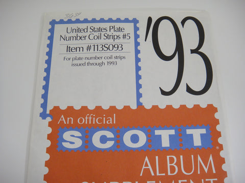 Scott 1993 Plate Number Coil Strips Supplement 5 United States 113S093