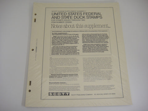 Scott 1993 Federal & State Duck Stamps Supplement 7 United States 115S093