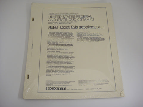 Scott 1991 Federal & State Duck Stamps Supplement 5 United States 115S091