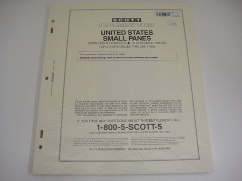Scott 1998 Small Panes Supplement 4 United States 118S098