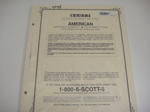 Scott 2000 American Stamp Supplement 61 United States 170S000