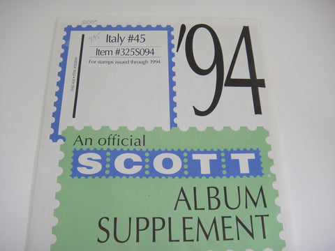 Scott 1994 Italy Specialty Stamp Supplement 45 Italy 1994 325S094