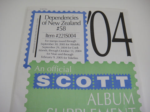 Scott 2004 New Zealand Dependencies Specialty Stamp Supplement 58 221S004