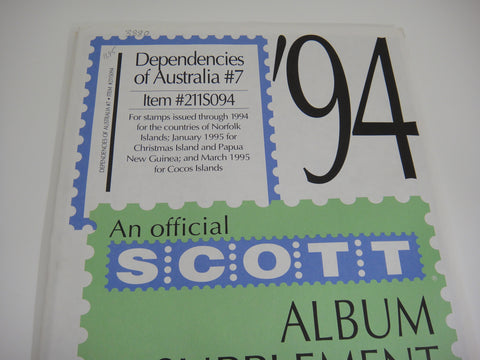 Scott 1994 Dependencies of Australia Specialty Stamp Supplement 7 211S094