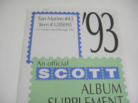 Scott 1993 San Marino Specialty Stamp Supplement 43 328S093