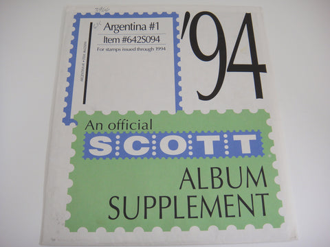 Scott 1994 Argentina Specialty Stamp Supplement 1 642S094