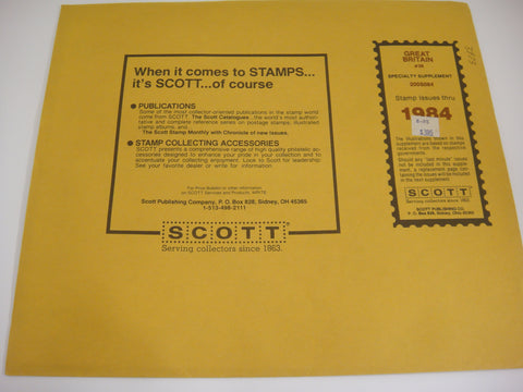 Scott 1984 Great Britain Specialty Stamp Supplement 38 200S084 NOS