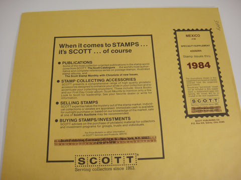 Scott 1984 Specialty Supplement Supplement 36 Mexico 430S084