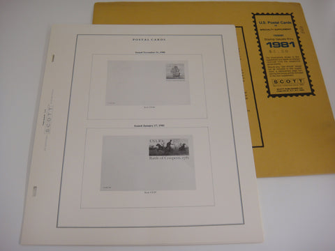 Scott 1981 Postal Cards Postcard Supplement 6 United States 110S081