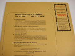 Scott 1980 Postal Cards Postcard Supplement 5 United States 110S080 NOS
