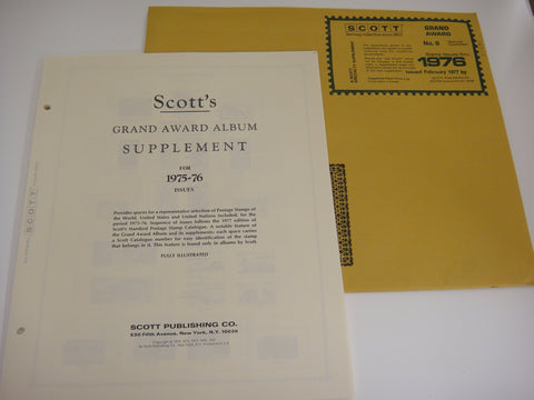 Scott 1976 Grand Award Stamp Album Supplement 9 Worldwide 700S076 NOS
