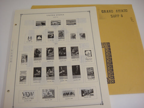 Scott 1975 Grand Award Stamp Album Supplement 8 Worldwide 700S075