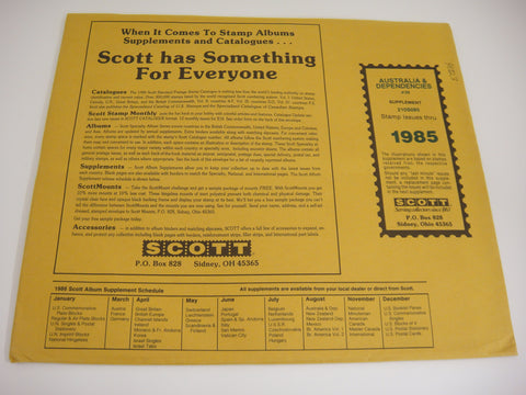 Scott 1985 Australia & Dependencies Specialty Stamp Supplement 39 210S085