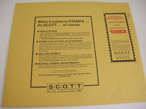 Scott 1983 Australia & Dependencies Specialty Stamp Supplement 37 210S083