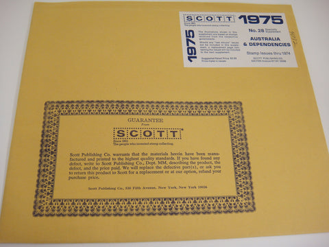Scott 1975 Australia & Dependencies Specialty Stamp Supplement 28 NOS