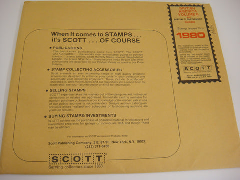 Scott 1980 British America Specialty Stamp Supplement 34 Volume II 260S280