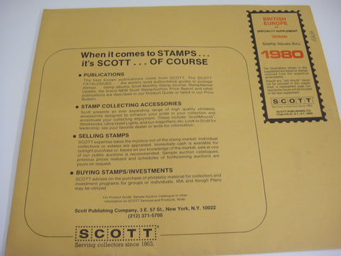 Scott 1980 British Europe Specialty Stamp Supplement 2 203S080