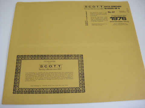 Scott 1976 20th Century Blocks of Four Supplement 37 United States NOS