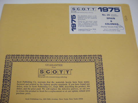 Scott 1974 Specialty Stamp Supplement 26 Spain & Colonies NOS