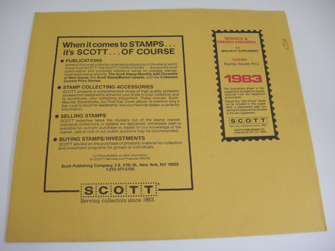 Scott 1983 Monaco & French Andorra Specialty Stamp Supplement 34 333S083