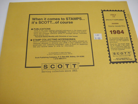 Scott 1984 Italy Specialty Stamp Supplement 35 325S084
