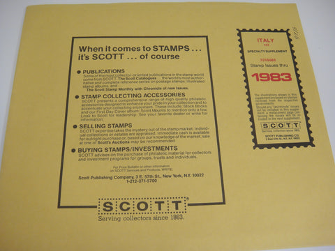 Scott 1983 Italy Specialty Stamp Supplement 34 325S083