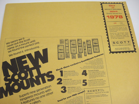 Scott 1978 Italy Specialty Stamp Supplement 29 325S078