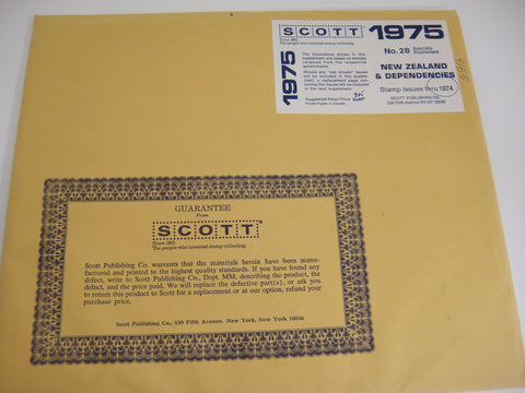 Scott 1974 New Zealand & Dependencies Specialty Stamp Supplement 28 NOS