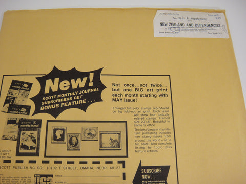 Scott 1972 New Zealand & Dependencies Specialty Stamp Supplement 26 NOS