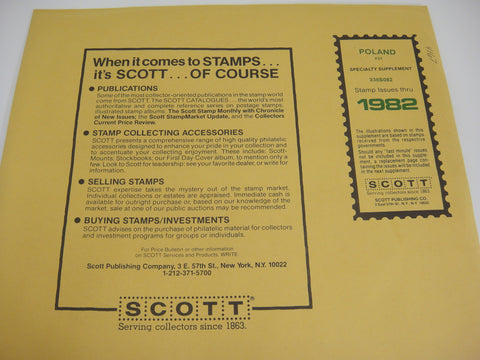 Scott 1982 Poland Specialty Stamp Supplement 31 Poland 1982 338S082
