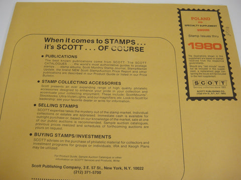 Scott 1980 Poland Specialty Stamp Supplement 29 338S080