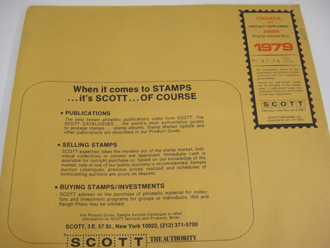 Scott 1979 Canada Specialty Stamp Supplement 31 240S079