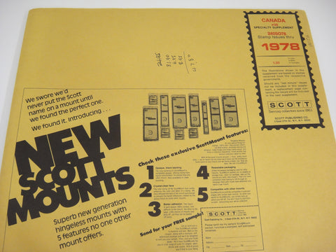 Scott 1978 Canada Specialty Stamp Supplement 30 240S078 NOS