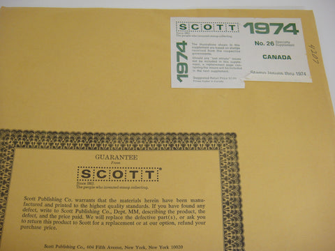 Scott 1974 Canada Specialty Stamp Supplement 26 240S074