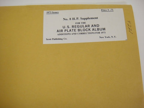 Scott 1973 US Regular & Air Plate Block Supplement 8 125S073 NOS