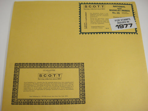Scott 1977 National & Booklet Panes Supplement 45 NOS