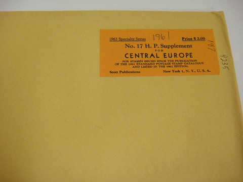 Scott 1961 Central Europe Specialty Stamp Supplement 17 NOS