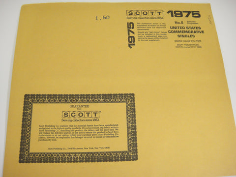 Scott 1975 US Commemorative Singles Stamp Supplement 5 130S075 NOS