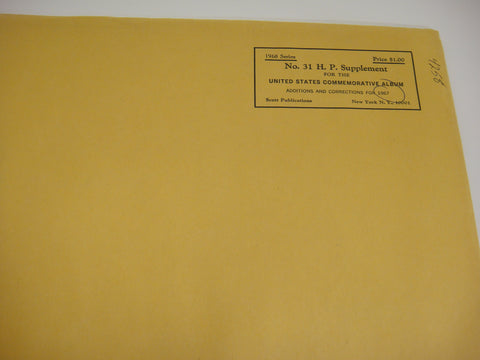 Scott 1967 Commemorative Album Supplement 31 United States NOS