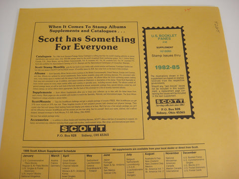 Scott 1982-1985 US Booklet Panes Supplement 48 101S085 NOS