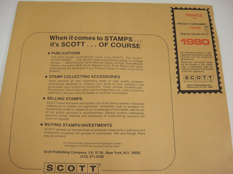 Scott 1980 France Specialty Stamp Supplement 15 310S080