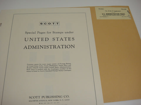 Scott 1972 US Administration Pages Supplement 22 Ryukyu Islands NOS