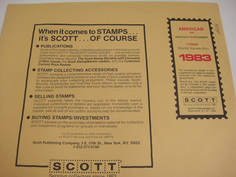 Scott 1983 American Stamp Supplement 44 United States 1983 170S083