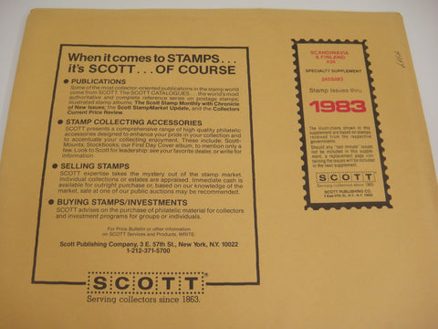 Scott 1983 Scandinavia & Finland Specialty Stamp Supplement 34 345S083 NOS
