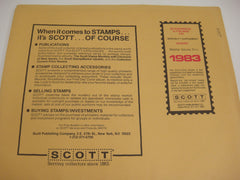 Scott 1983 Scandinavia & Finland Specialty Stamp Supplement 34 345S083 NOS