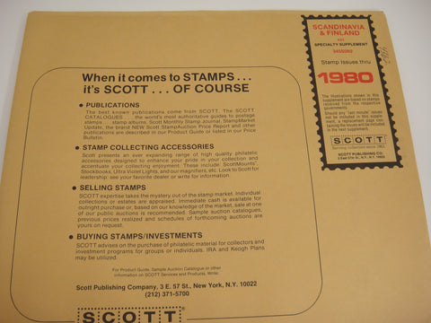 Scott 1980 Scandinavia & Finland Specialty Stamp Supplement 31 345S080 NOS
