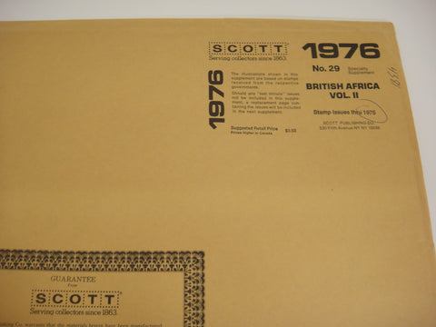 Scott 1975 British Africa Specialty Stamp Supplement 29 Volume 2 NOS