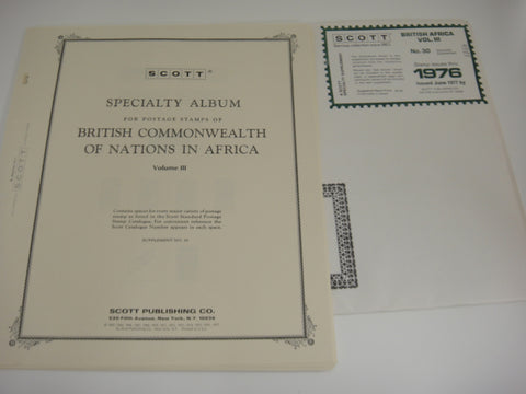 Scott 1976 British Africa Specialty Stamp Supplement 30 Volume 3 NOS