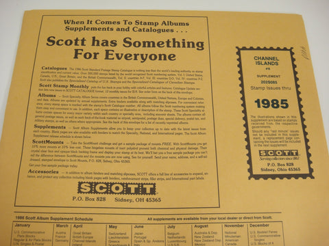Scott 1985 Channel Islands Specialty Stamp Supplement 8 202S085 NOS